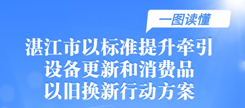 一圖讀懂《湛江市以標(biāo)準(zhǔn)提升牽引設(shè)備更新和消費品以舊換新行動方案》